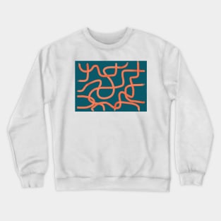 bright orange lines on an emerald background Crewneck Sweatshirt